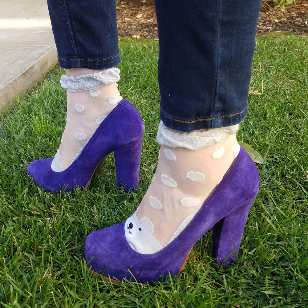 Steve Madden Suede Indigo Platform Heels 7.5m